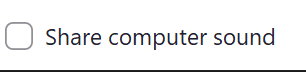 Zoom Share Computer Sound